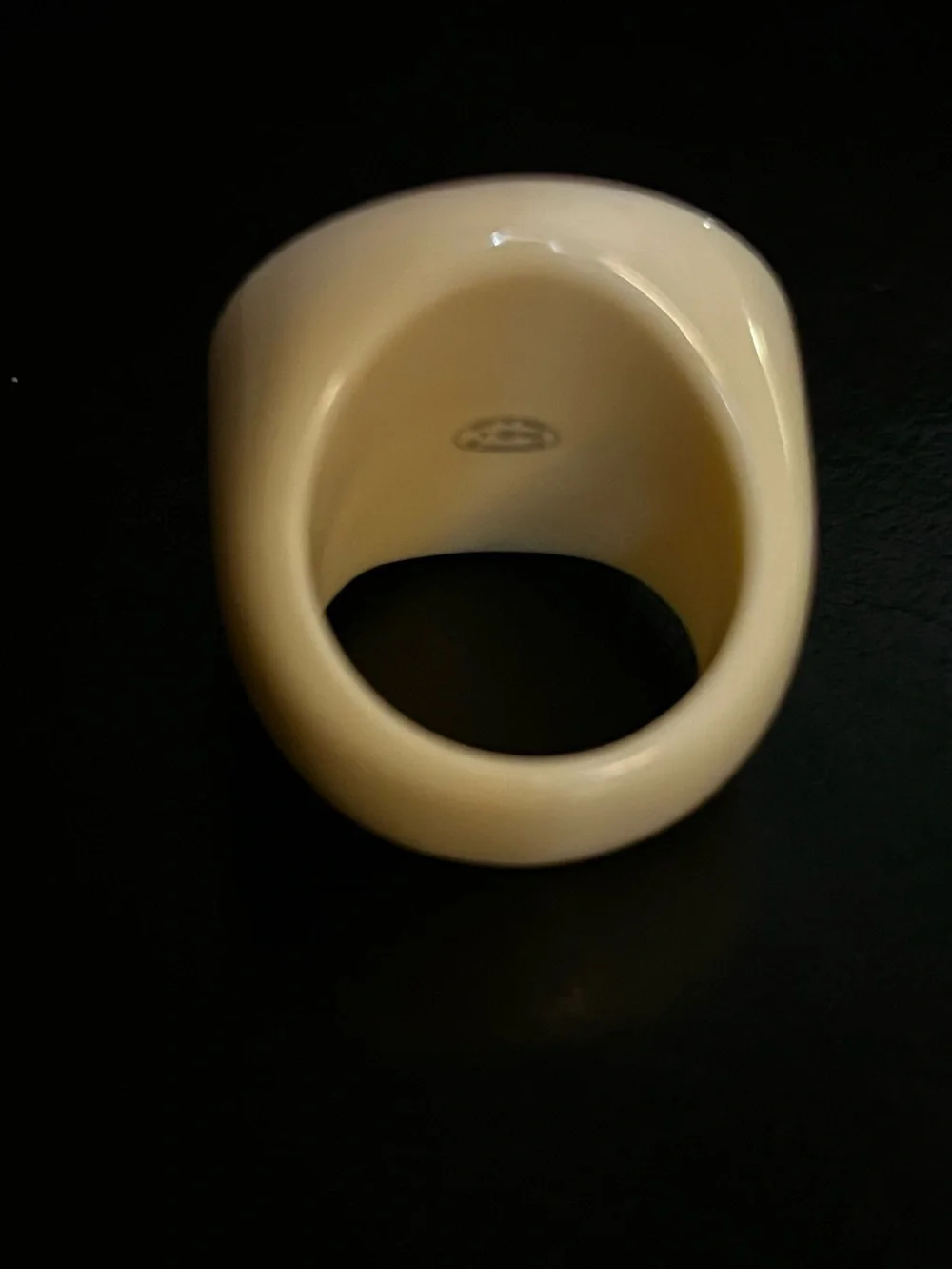 ChaneI Chunky Acrylic Colorful Circle Letter Logo Bold Statement Ring